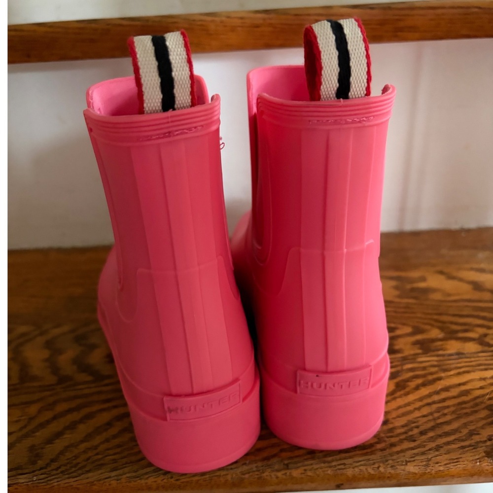 Hunter Original Chelsea Rain Boots Pink Rubber Ankle Waterproof WFS2006RMA US 5 - Picture 3 of 8
